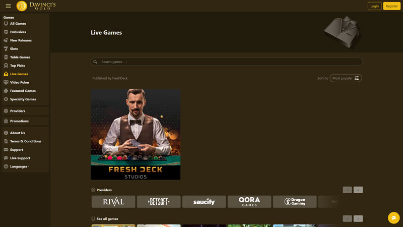 da-vincis-gold live screenshot