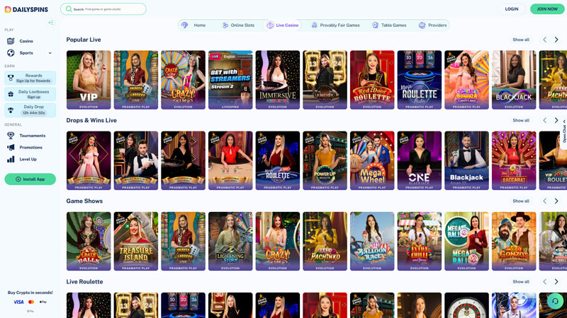 dailyspins live screenshot