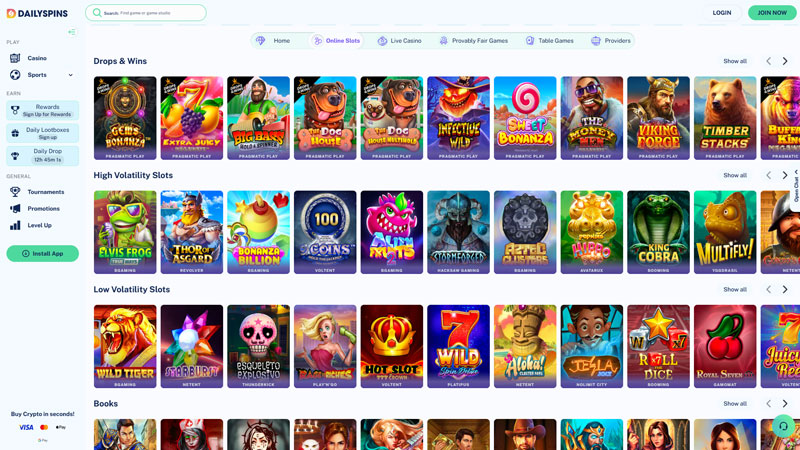 dailyspins slots screenshot