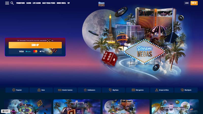 dream-vegas-casino lobby screenshot