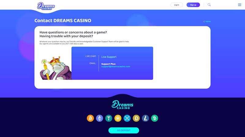 Thumbnail dreams-casino support