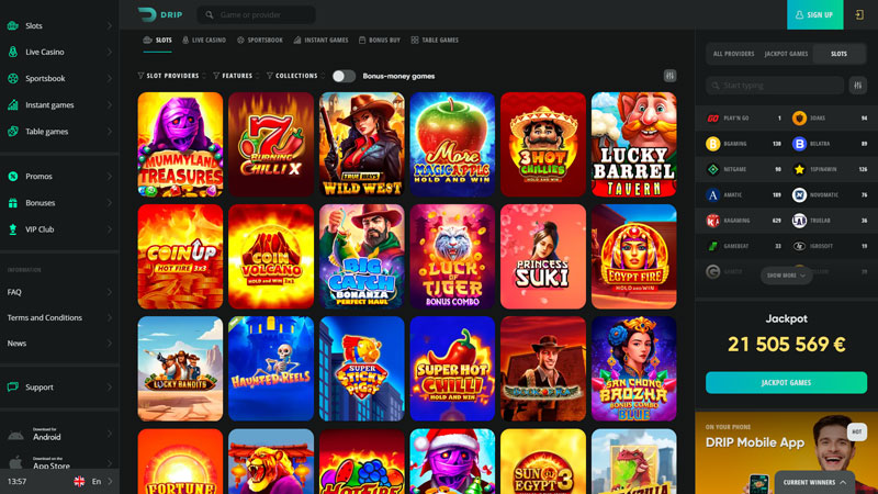 Thumbnail drip slots