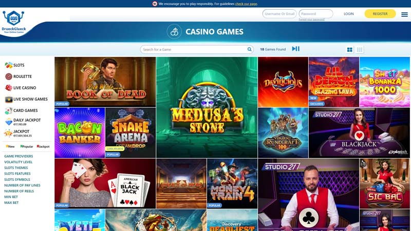 drueckglueck-casino slots screenshot