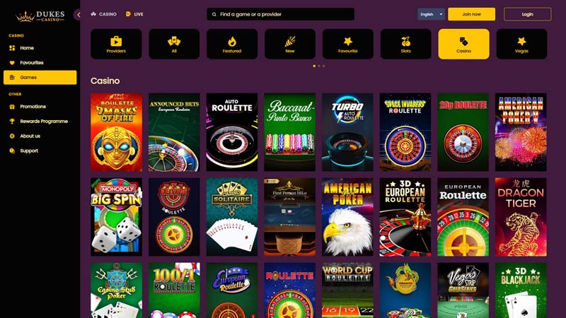 dukescasino live screenshot