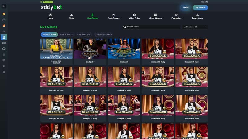 eddybet live screenshot