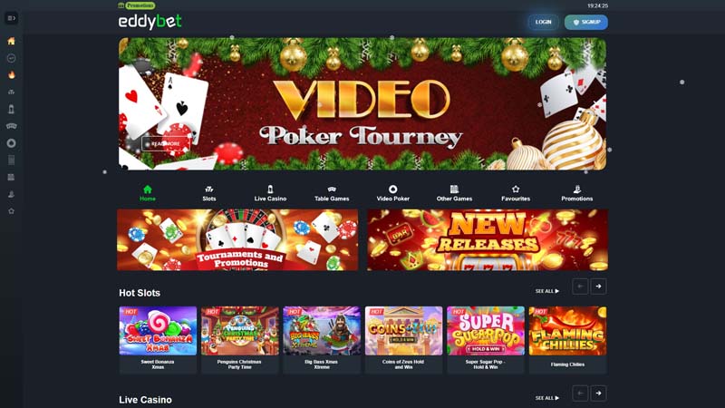 eddybet lobby screenshot