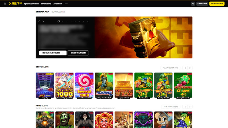 energiekasino lobby screenshot