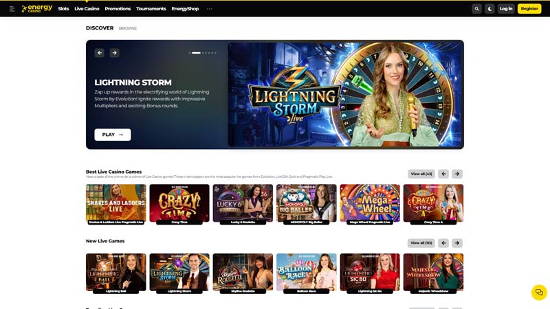 energycasino live screenshot