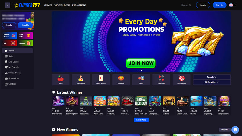 europa777 lobby screenshot
