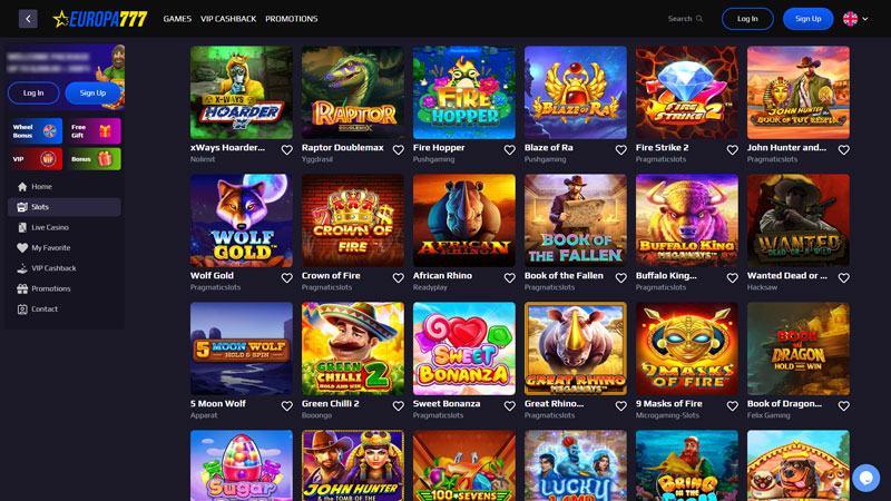 europa777 slots screenshot