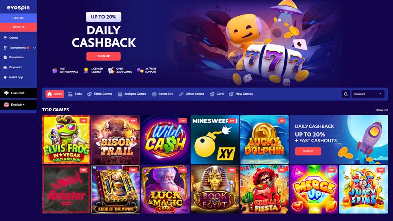 Thumbnail evospin lobby