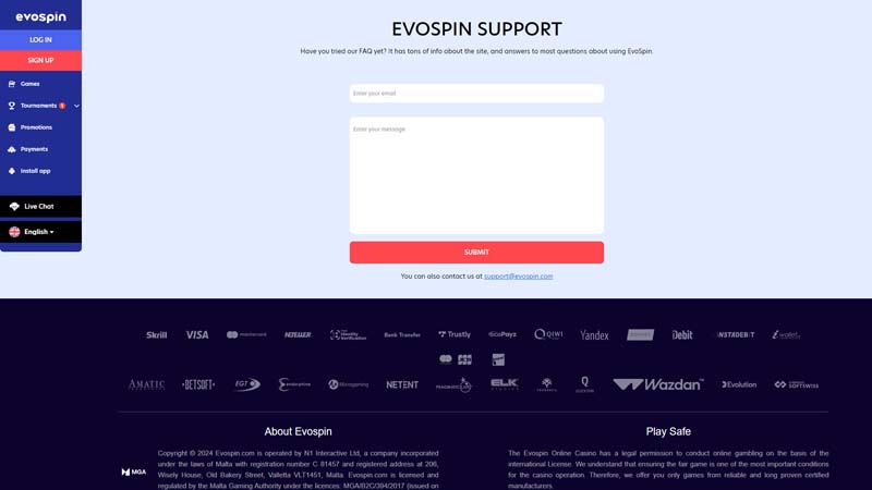 Thumbnail evospin support