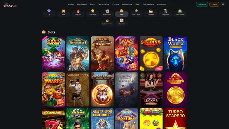 Thumbnail excitewin slots