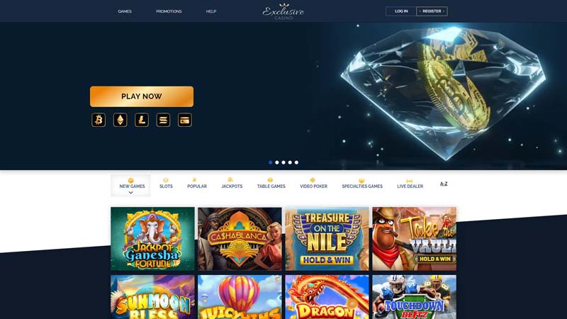 exclusive-casino lobby screenshot