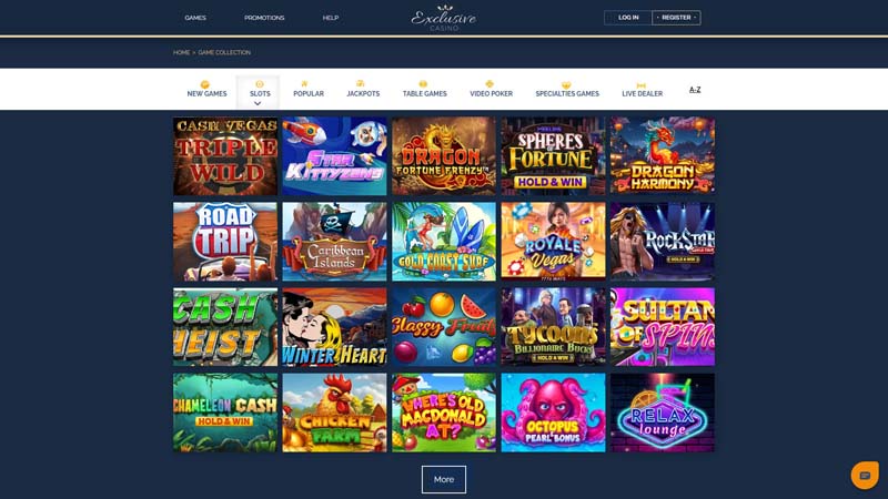 exclusive-casino slots screenshot