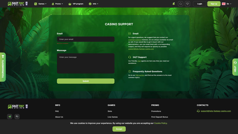 Thumbnail fastpay-casino support