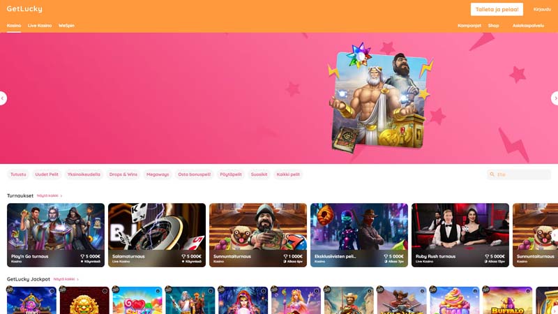 get-lucky-casino lobby screenshot