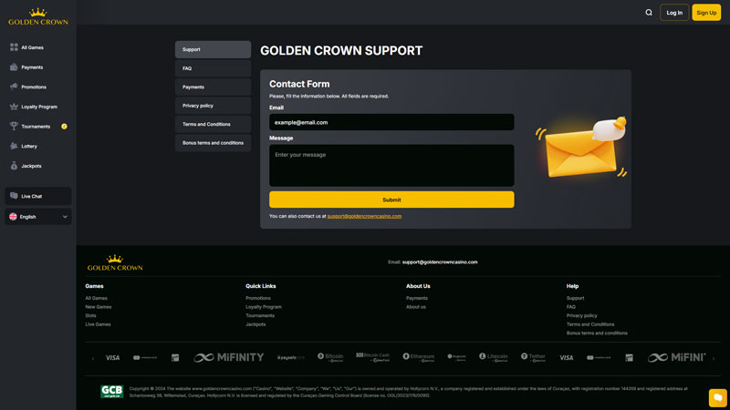 golden-crown support screenshot