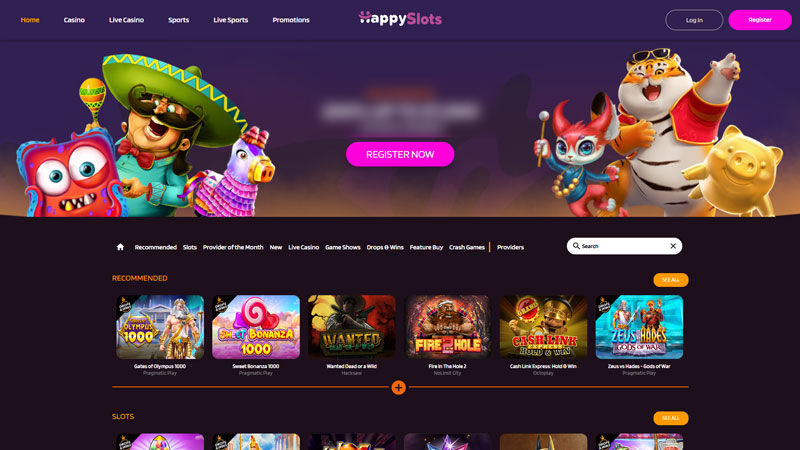 happyslots lobby screenshot