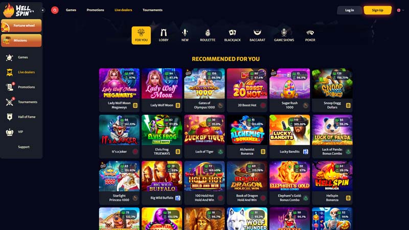 hell-spin live screenshot