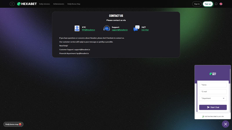 Thumbnail hexabet support