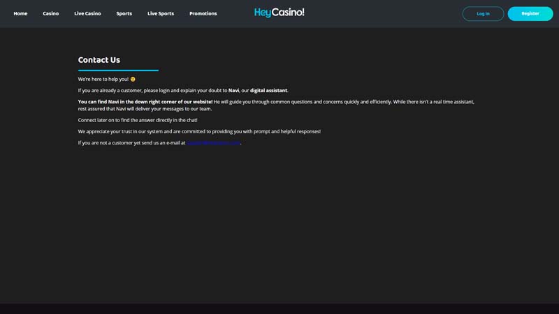 Thumbnail heycasino support