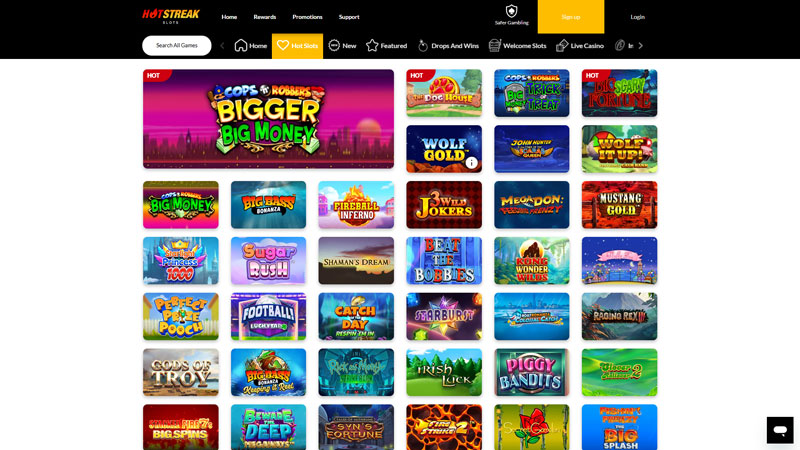 Thumbnail hot-streak slots