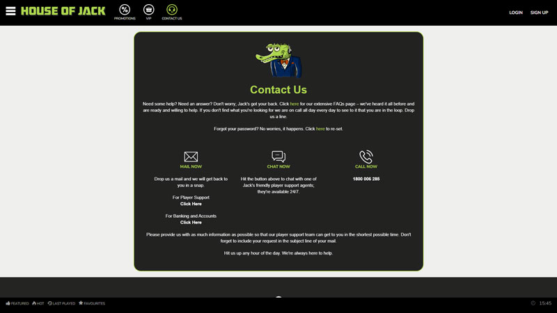 house-of-jack-casino support screenshot