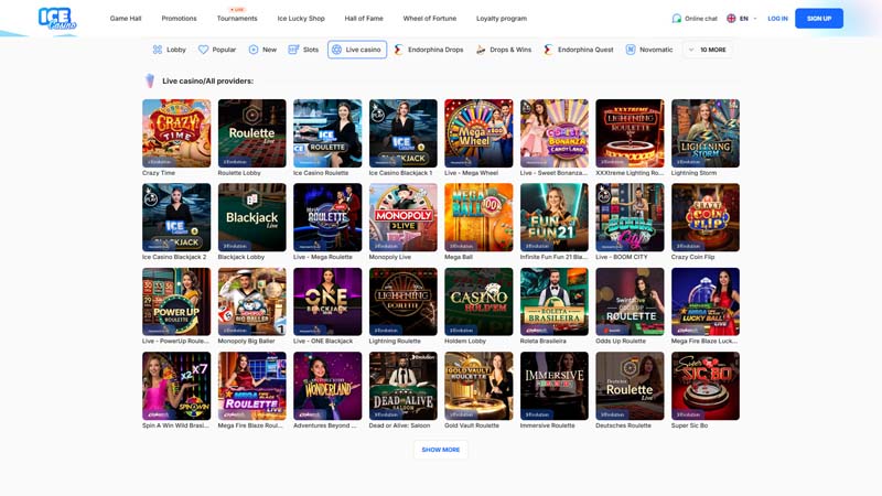 icecasino live screenshot