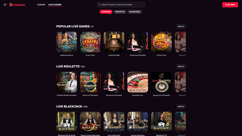 instaslots live screenshot