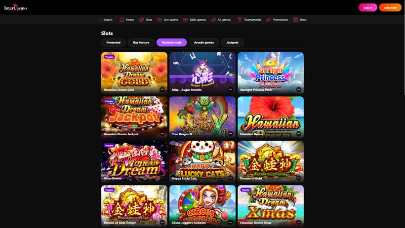 intercasino slots screenshot