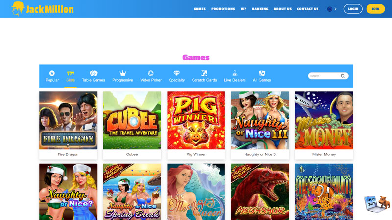 jackmillion slots screenshot