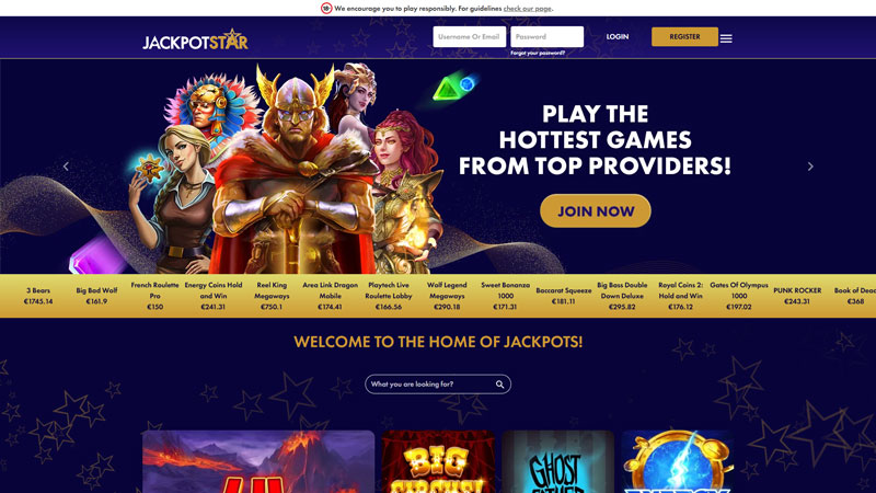 jackpot-star lobby screenshot