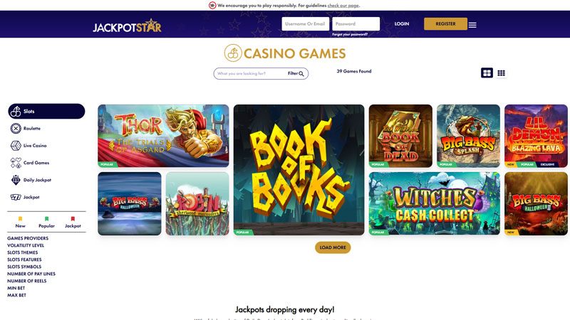 jackpot-star slots screenshot