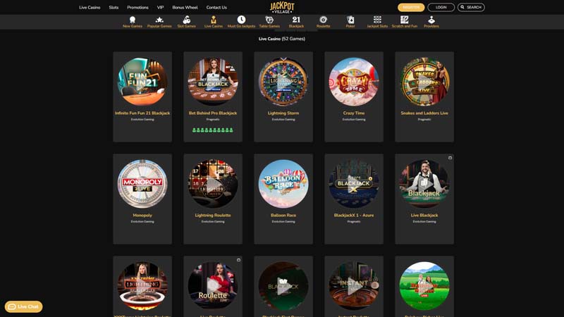 jackpot-village-casino live screenshot