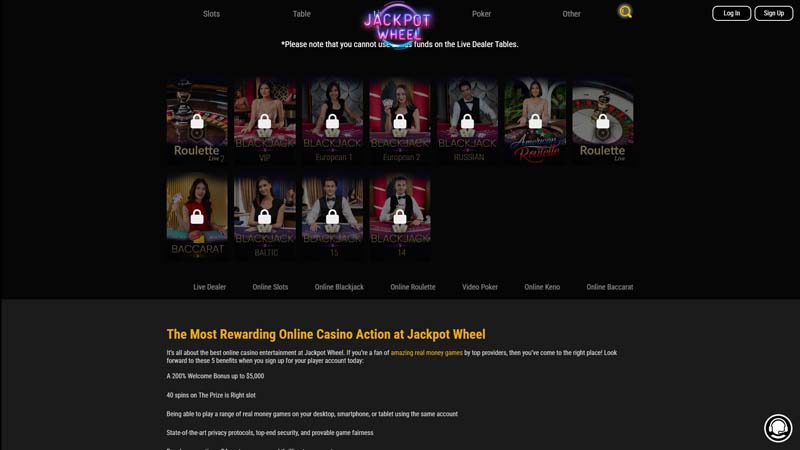 Thumbnail jackpot-wheel-casino live