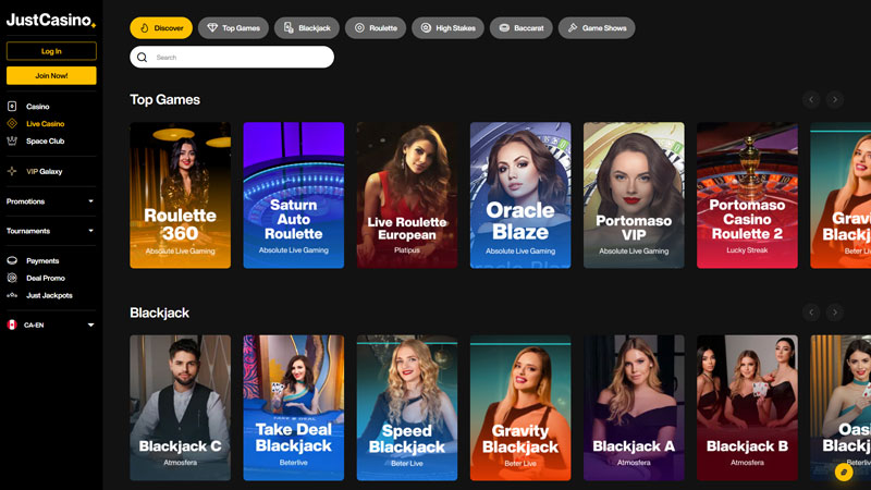 Thumbnail justcasino live