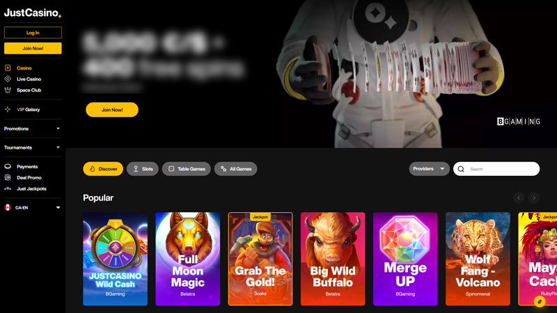 Thumbnail justcasino lobby