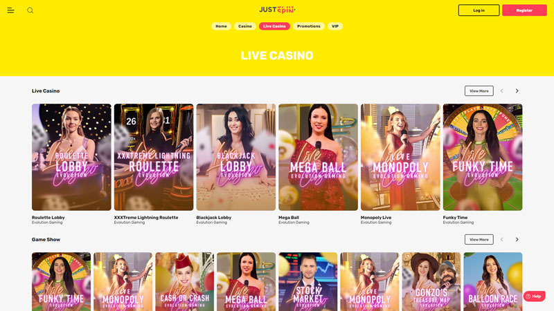 justspin live screenshot