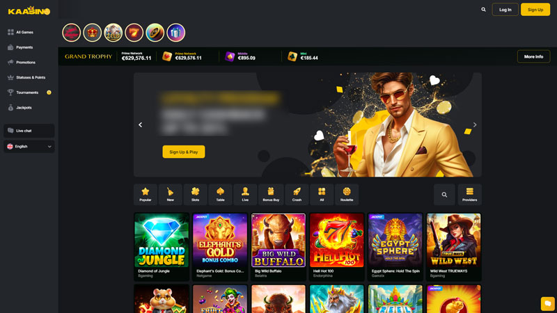 kaasino lobby screenshot