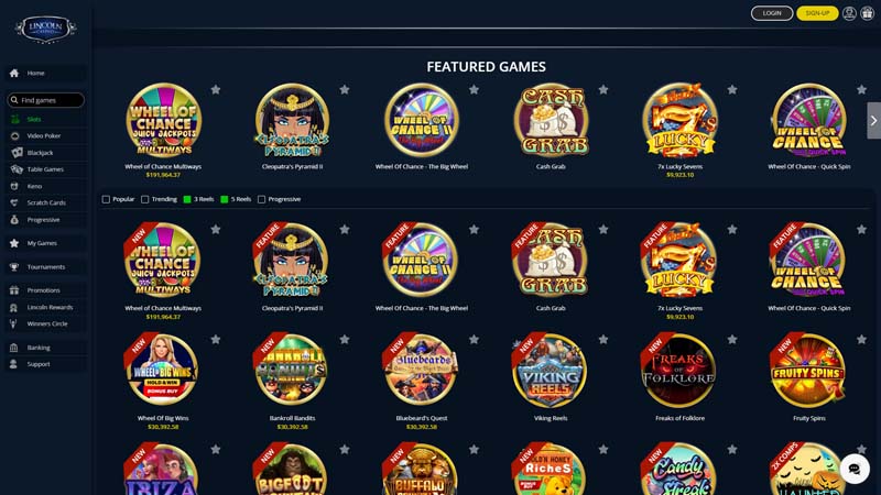 lincoln-casino slots screenshot