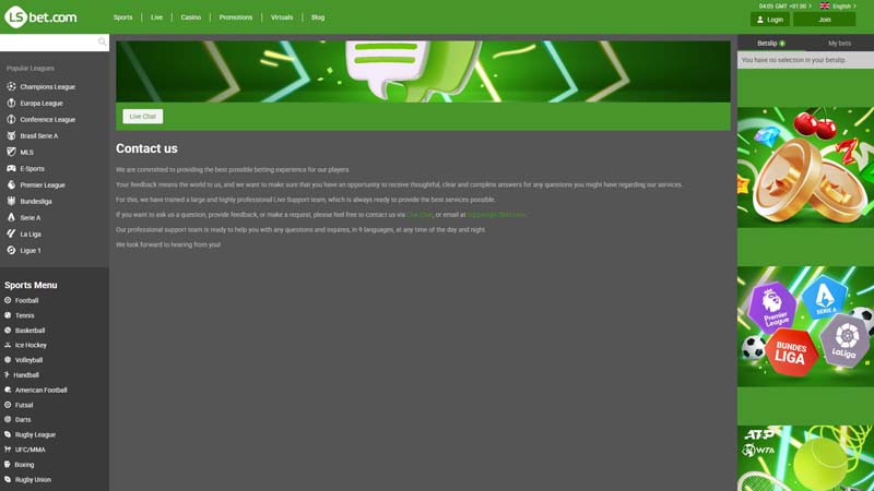 lsbet-casino support screenshot