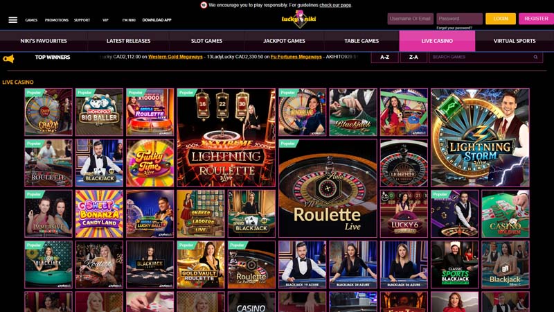 lucky-niki-casino live screenshot