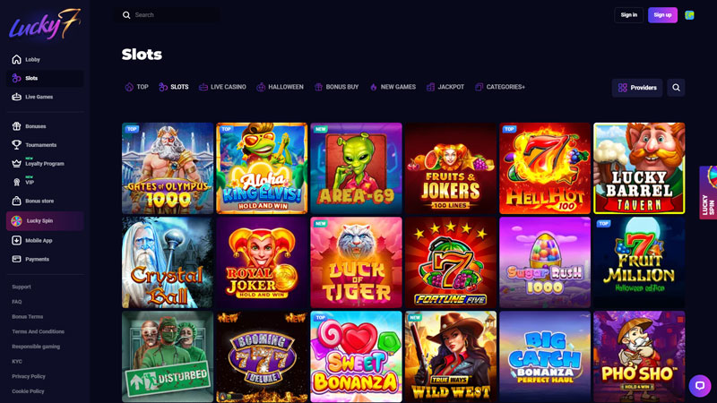 lucky7 slots screenshot