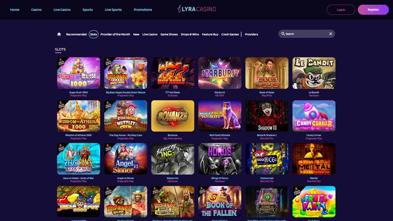 lyracasino slots screenshot
