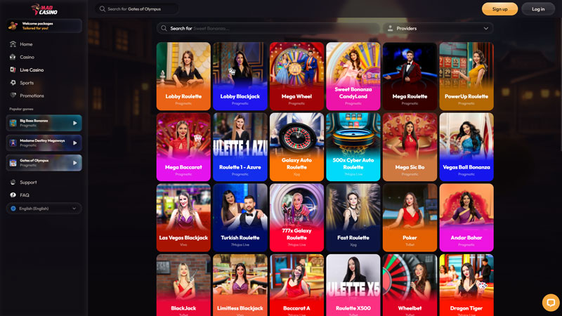 madcasino live screenshot