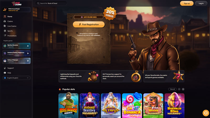 madcasino lobby screenshot