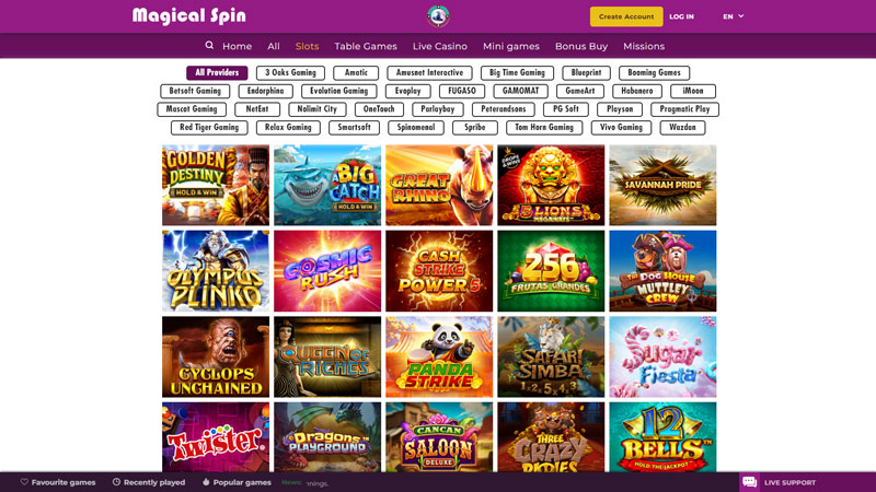 magical-spin slots screenshot