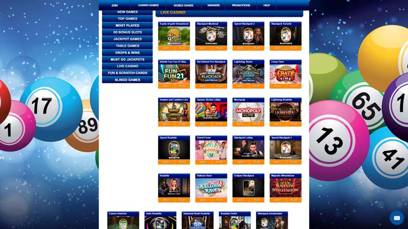 mainstage-bingo-casino live screenshot