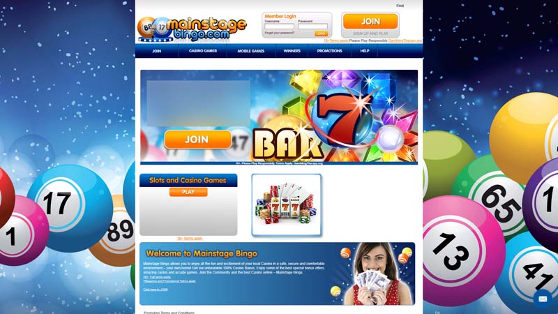 mainstage-bingo-casino lobby screenshot